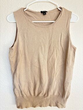 Ann Taylor Sleeveless Knit Tank in Taupe Beige